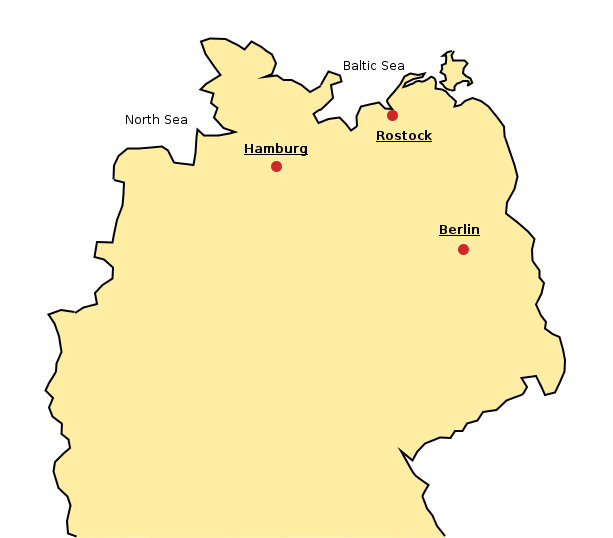 Map of northern Germany